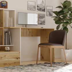 Platus rašomasis stalas su stalčiumi, 145 cm ilgio