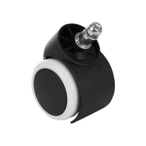 Kėdės ratukai – 5 vnt., juodi/balti, su guma, saugo grindis