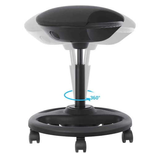 Juoda biuro kėdė su putplastine sėdyne ir aliuminio konstrukcija