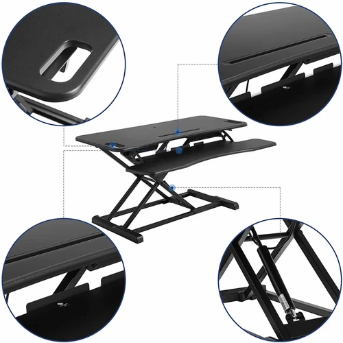Kompaktiškas stalas su klaviatūros dėklu ir priedų krepšiu