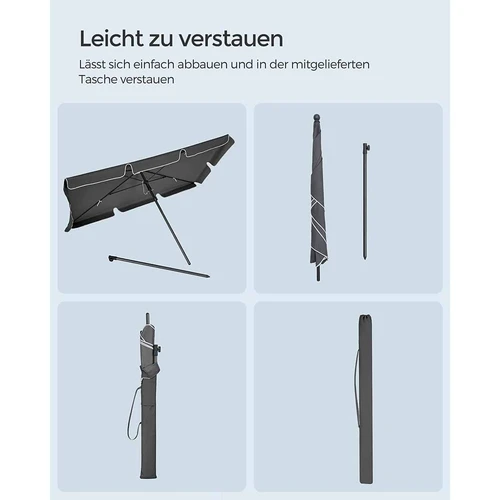 Reguliuojamo auksčio sodo skėtis 230 x 150 cm, pilkos spalvos - Lauko skėčiai