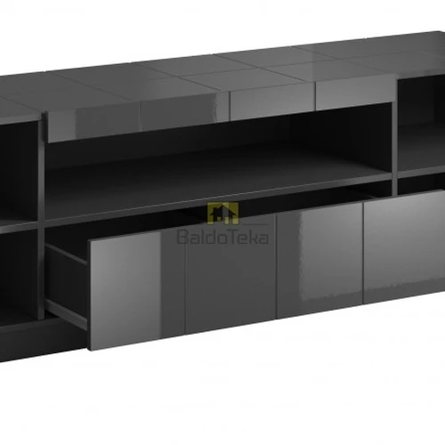 TV spinta MDF, grafit blizgi, su apšvietimo galimybe