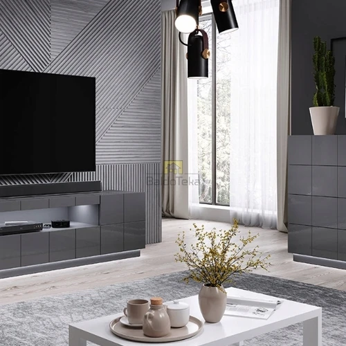 Tv spinta su reguliuojamom kojelėmis ir cokoliu