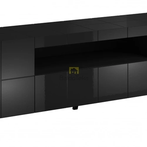 Stilinga juoda spinta su cokoliu ir apšvietimo galimybe