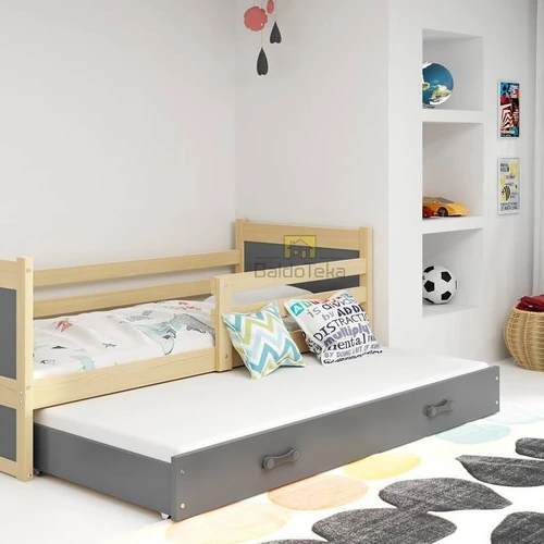 Ergonomiškas vaikiškas lovynas su apsaugine tvorele ir patalynės dėže