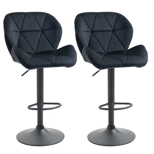 Rinkinys iš 2 baro kėdžių Homcom 51,5x57,5x114,5cm., juodos spalvos