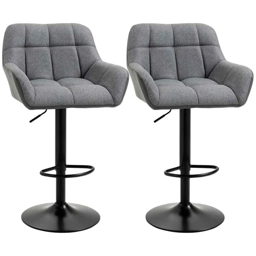Rinkinys iš 2 baro kėdžių Homcom 57,5x52,5x114cm., pilkos/juodos spalvos