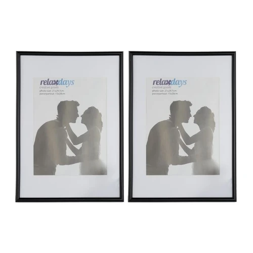 Rinkinys iš 2 nuotraukų rėmelių 30,5x22x2cm., juodos/baltos spalvos