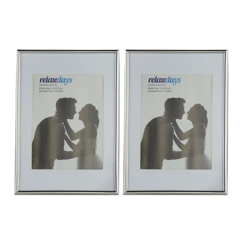 Rinkinys iš 2 nuotraukų rėmelių 30,5x22x2cm., sidabrinės/baltos spalvos