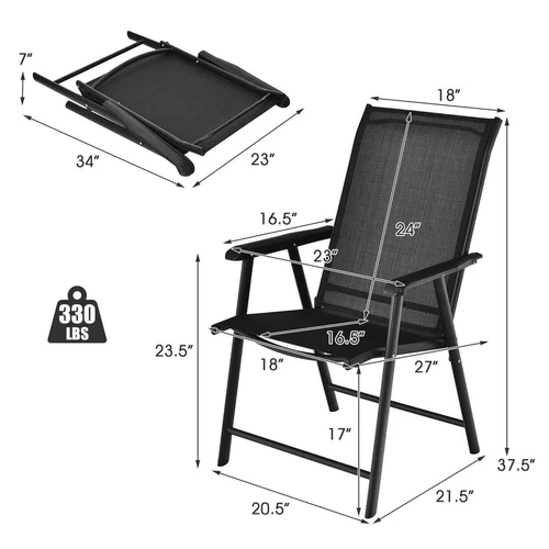 Rinkinys iš 2 sodo kėdžių 52x54x94cm., juodos spalvos