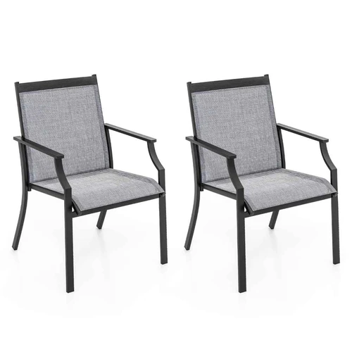 Rinkinys iš 2 sodo kėdžių 66x61x90cm., pilkos/juodos spalvos