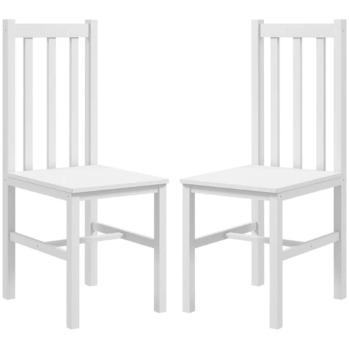 Rinkinys iš 2 valgomojo kėdžių Homcom 38,5x47,5x99cm., baltos spalvos