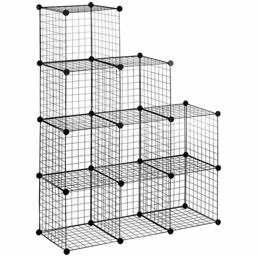 Rinkinys iš 9 modulinių dėžių Homcom 105x35x105cm., juodos spalvos