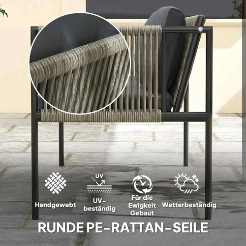 Rotango poilsio baldų komplektas, 4 dalių - Lauko baldų komplektai