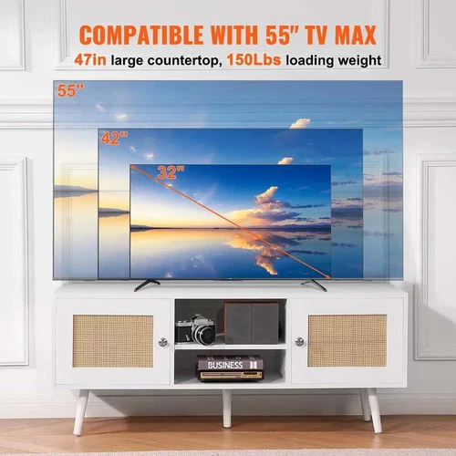 TV staliukas su reguliuojamomis lentynomis