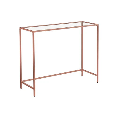 Rožinio aukso grūdinto stiklo konsolinis staliukas