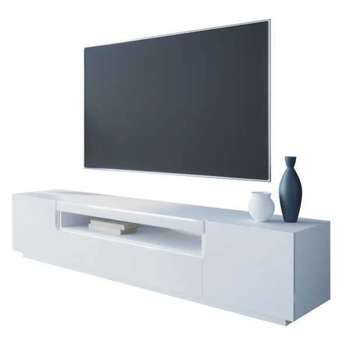 RTV komoda DONE 200 balta / balta blizgi