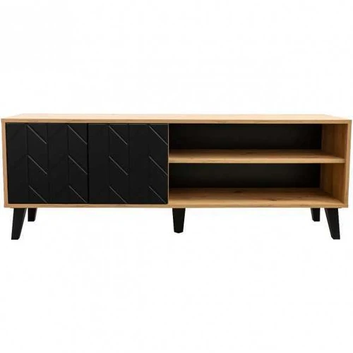 RTV komoda JODI ąžuolas artisan / juodas blizgesys