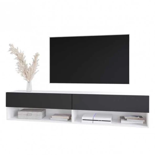 RTV komoda MARRO 180 balta / juoda matinė