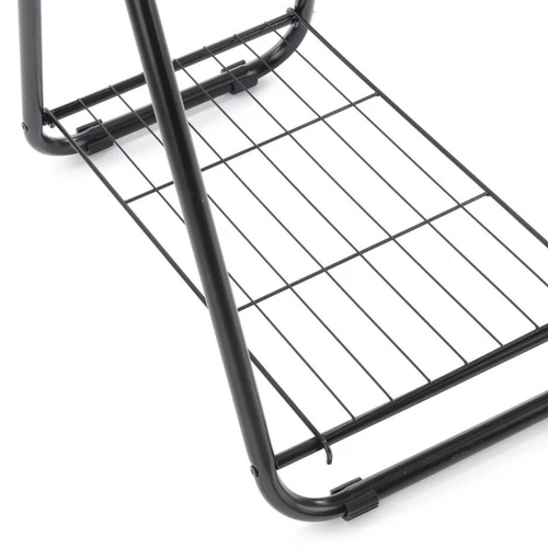 Juodas stalas iš milteliniu būdu dažyto plieno, 93x57x166 cm