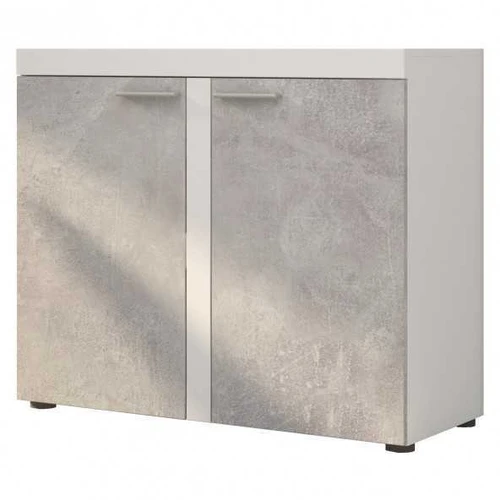 RUMBA / RODOS 2D komoda, balta / šviesaus betono