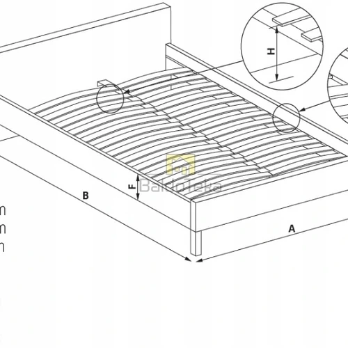 Ergonominė lova su patalynės dėže ir grotelėmis