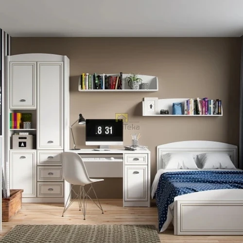 Moderni balta matinė lova 204,5×95 cm