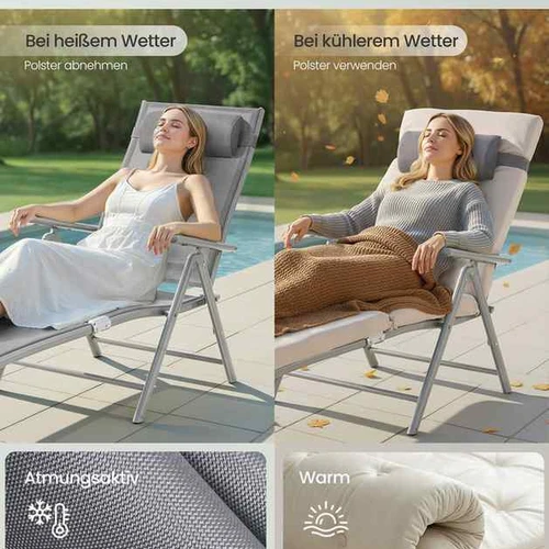 Saulės gultas SONGMICS GCB024GZ02, 58 × 183 × 97 cm - Gultai