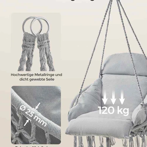 Sėdimas hamakas, pilkos spalvos - Supamieji krėslai, supynės