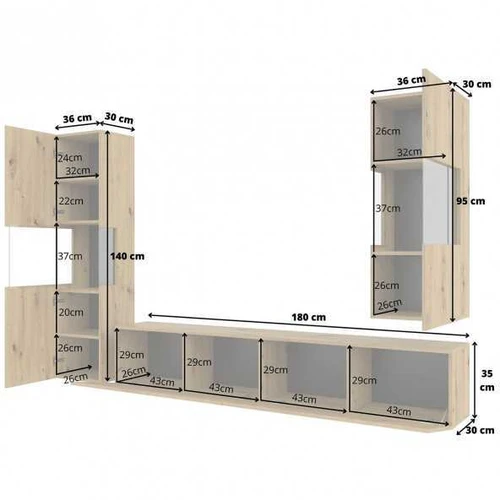 Aukštos kokybės baldai „Artisan“ ąžuolo/ juodos spalvos