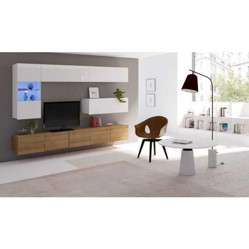 Sekcija CALABRIA 4 (P255xA210xG43) balta/ąžuolas