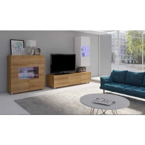 Sekcija CALABRIA 7 (P295xA190xG43) balta/ąžuolas