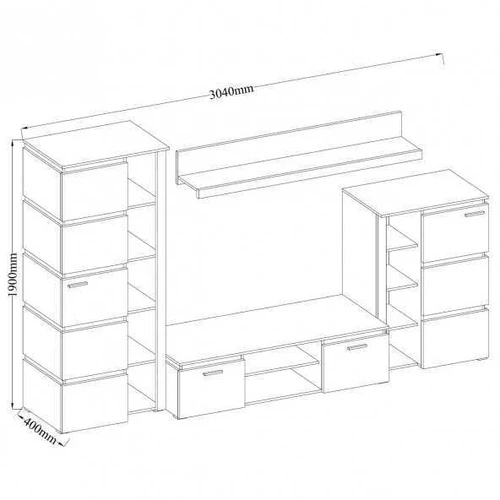 Modernus sieninis blokas iš laminuotos plokštės