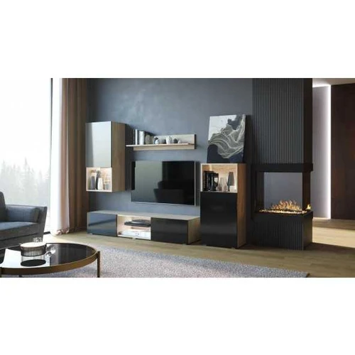 Sekcija LOFT (P250xA180xG40) sonoma/blizgi juoda