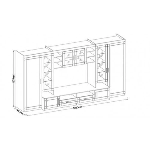 Didelė spinta su melamino paviršiumi ir HDF galine siena