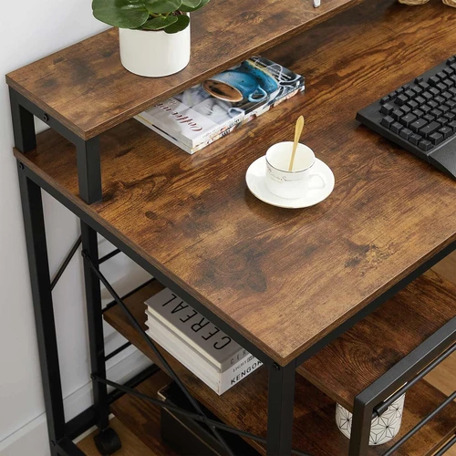 Modernus stalas su vintažine ruda-juoda spalva