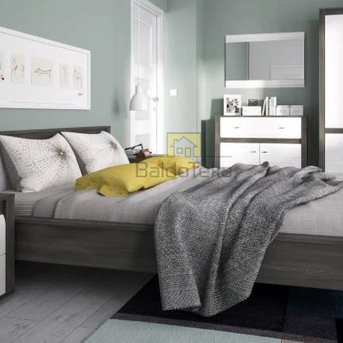 Stilinga spinta tamsi pušis ir balta blizgi