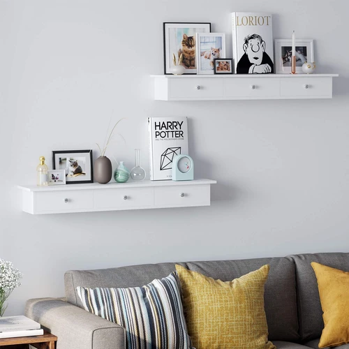 Tvirti ir patogūs sieniniai stalčiai baltoje spalvoje