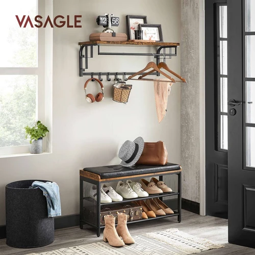 Durable Wood Particle Board & Steel Coat Hanger