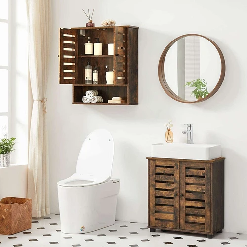 Patikima sieninė spintelė su vintažiniu stiliumi ir lengva montavimo instrukcija