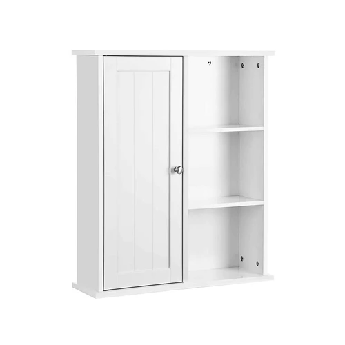 Sieninė spintelė 60 x 71 x 18 cm vonios kambariui, baltos spalvos