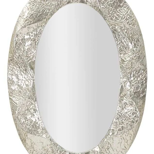 Sieninis veidrodis Mauro Ferretti Argelux, Ovalus, Sidabrinis, 87,5 × 128 × 6,5 cm