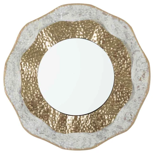 Sieninis veidrodis Shai Light, Auksinė ir kreminė, Ø 54,5 × 4,5 cm