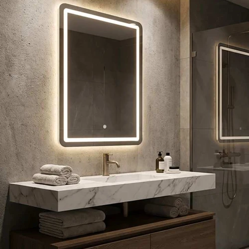 Sieninis veidrodis Simple, su LED apšvietimu, 60 × 80 × 3,5 cm - Veidrodžiai