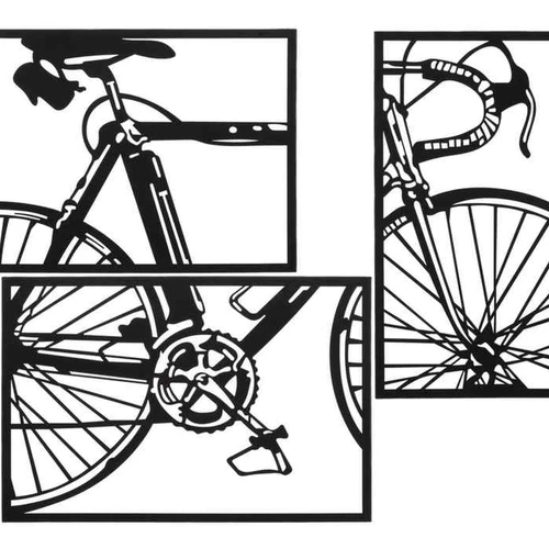 Sieninių plokščių rinkinys Bike, 3 vnt, 40 × 60 × 1,3 cm