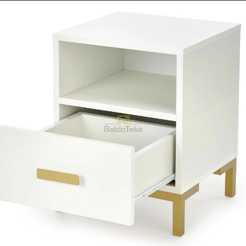 Elegantiška baltos spalvos spintelė su aukso detalėmis