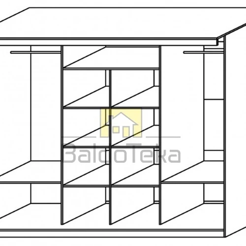 Didelė spinta su veidrodžiais ir pasirenkamu apšvietimu