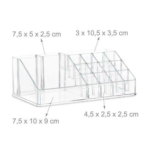 Skaidrus makiažo organizatorius su stalčiais 30x24x14cm. - Dekoracijos