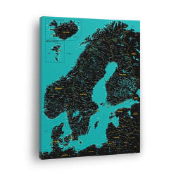 Skandinavijos žemėlapis Nr.5 Juoda anglis ir turkis