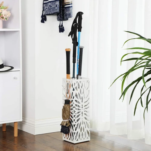 Kokybiškas Songmics skėčių stovas balta spalva